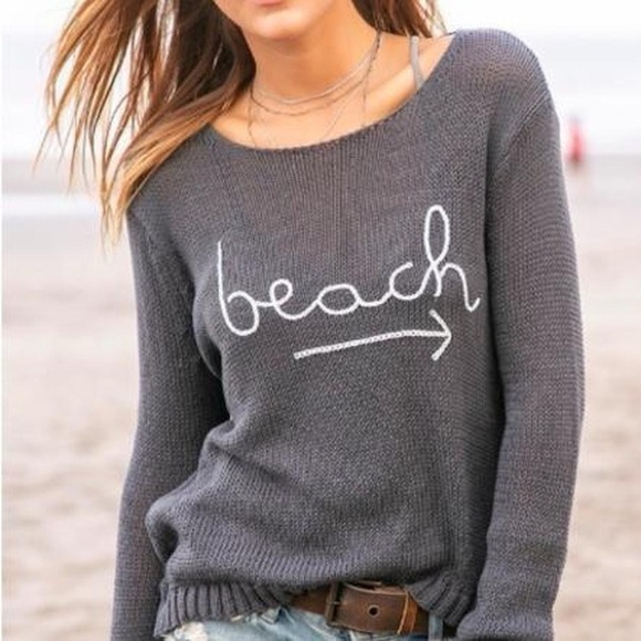 Wooden Ships To The Beach Crew Knit Sweater - Picture 1 of 6